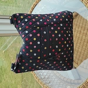Vera bradley havana dots black cross body bag with polka dots hipster